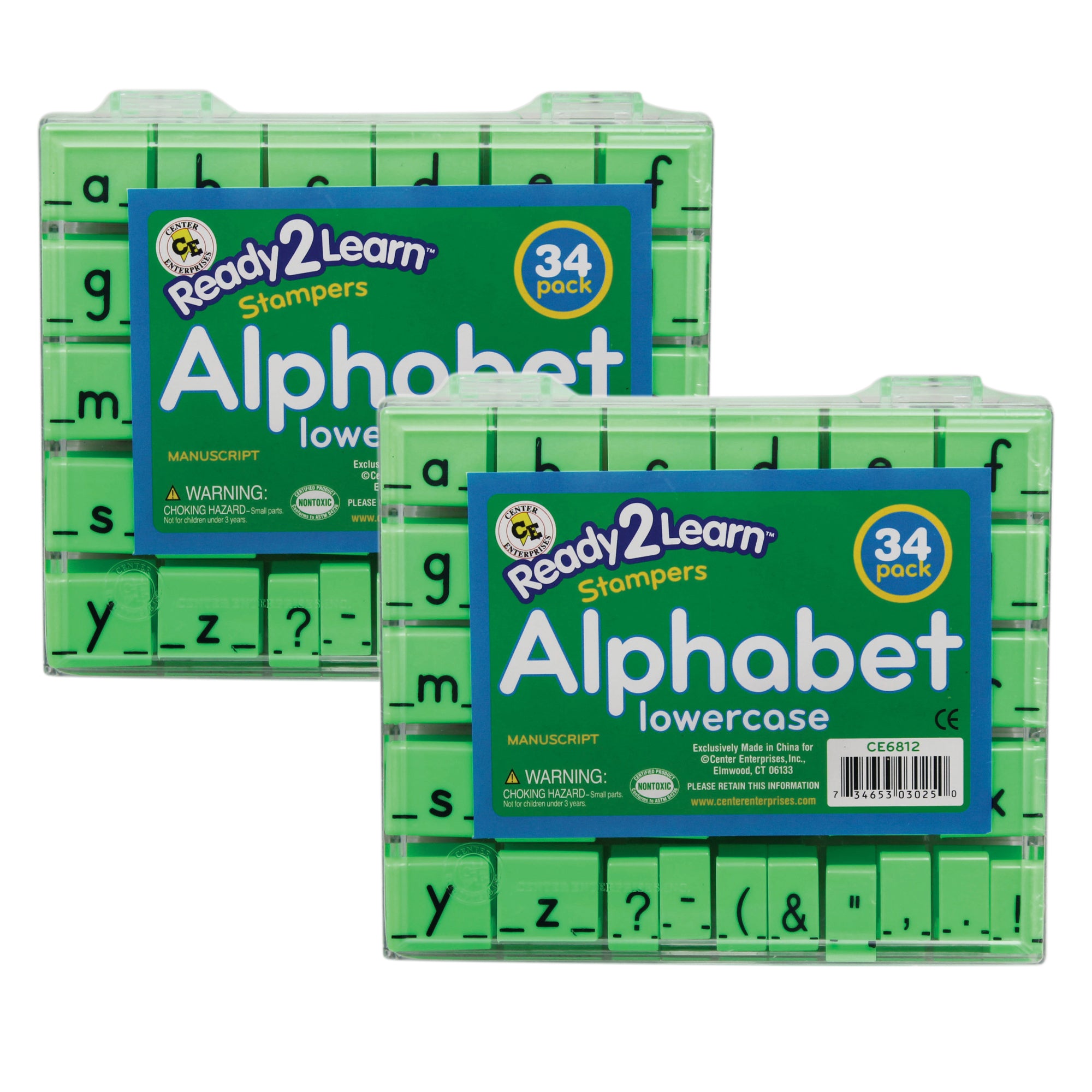 Alphabet Stamps - Lowercase - Small - 34 Per Set - 2 Sets - A1 School Supplies