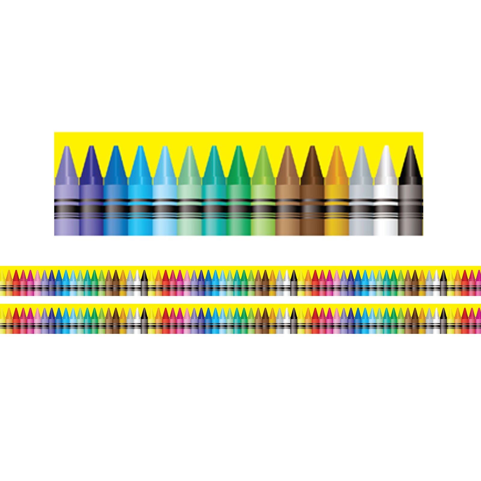 Borders/Trims, Magnetic, Rectangle Cut - 1-1/2" x 24", Crayon Theme, 24' per Pack, 2 Packs - A1 School Supplies