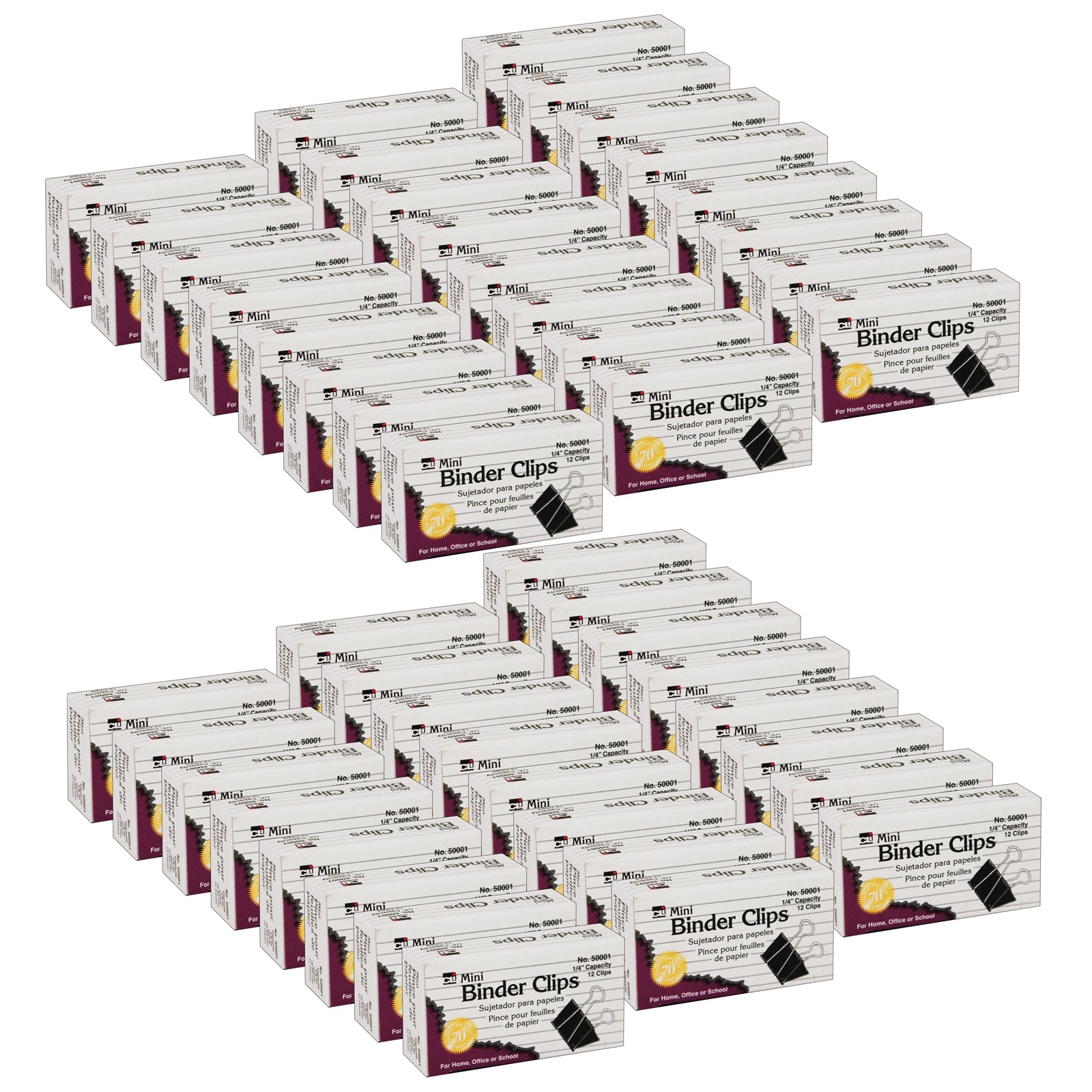 Binder Clips, Mini, 1/4" Capacity, 12 Per Box, 48 Boxes - A1 School Supplies