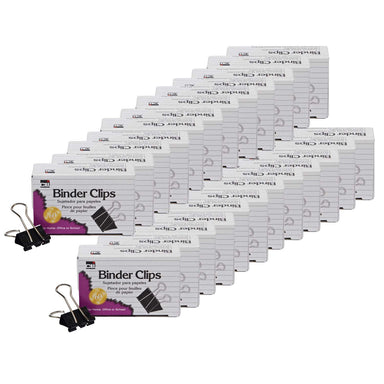 Binder Clips, Medium, 5/8" Capacity, 12 Per Box, 24 Boxes - A1 School Supplies