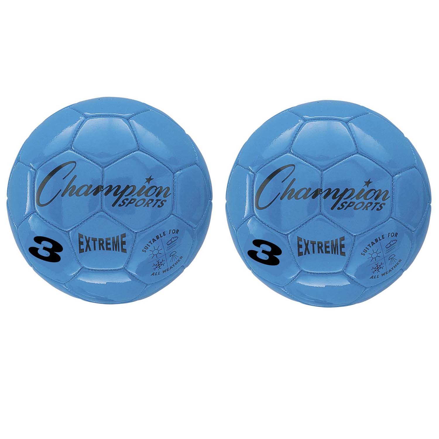 Extreme Soccer Ball, Size 3, Blue, Pack of 2 - A1 School Supplies