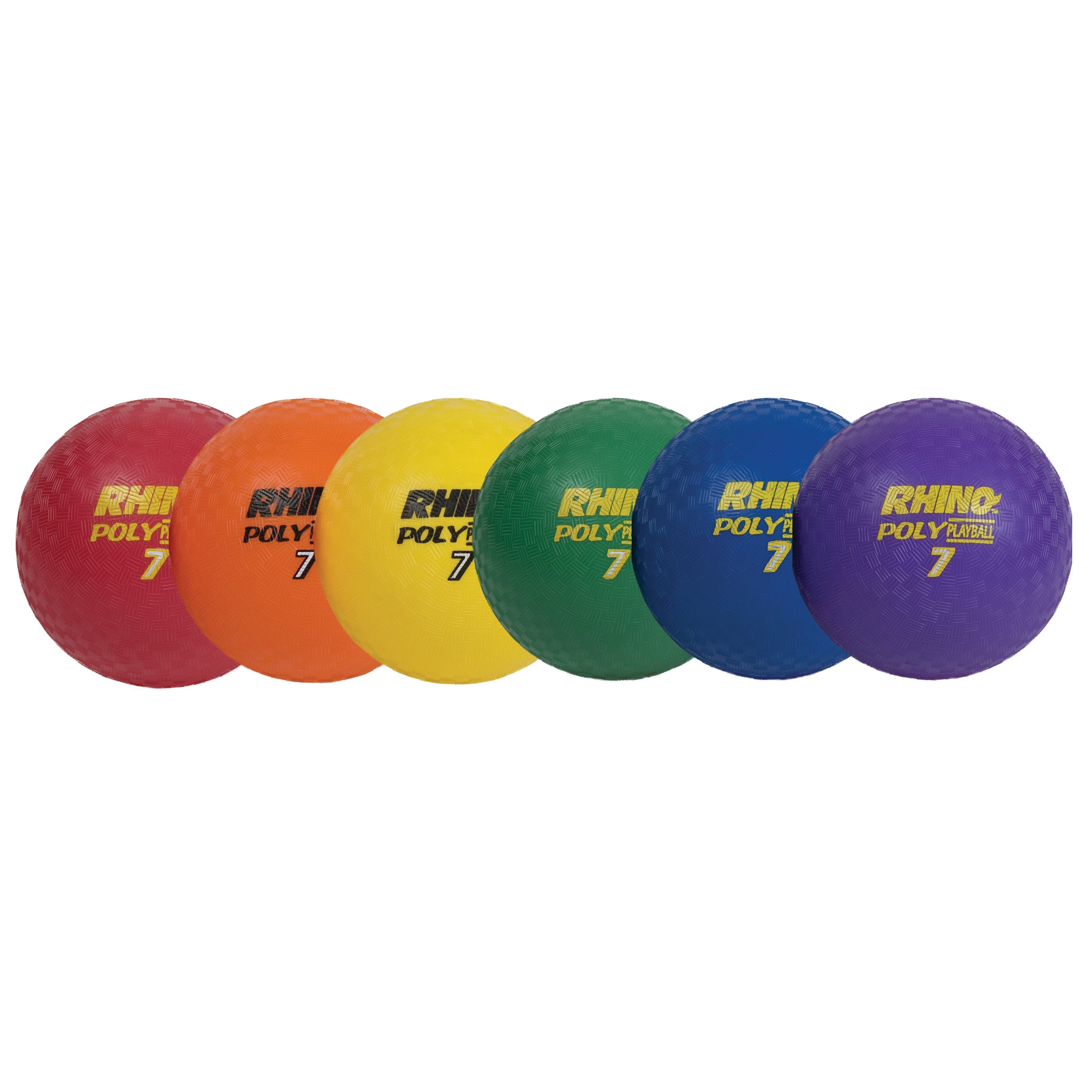 Rhino® Poly 7" Playground Ball Set, Assorted Colors, Set of 6 - A1 School Supplies