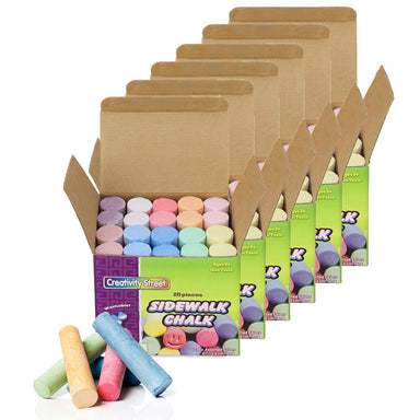 Sidewalk Chalk, Assorted Colors, 4", 20 Pieces Per Pack, 6 Packs - A1 School Supplies