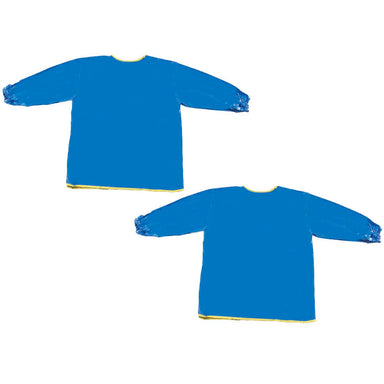 Long Sleeve Plastic Art Smock, Ages 3+, Blue, 22" x 18", Pack of 2 - A1 School Supplies