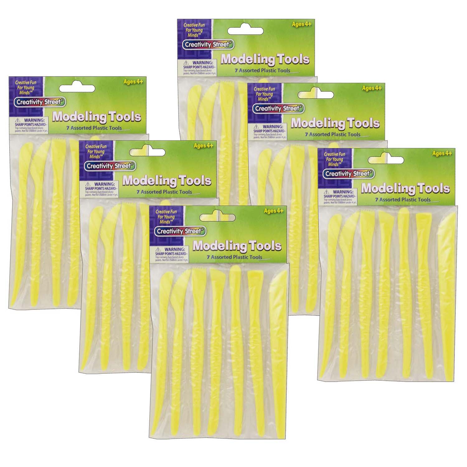 Modeling Tools, 7 Assorted Patterns, Approx. 6", 7 Pieces Per Pack, 6 Packs - A1 School Supplies