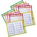 Dry Erase Pockets, 5 Assorted Neon Colors, 9" x 12", 10 Pockets Per Pack, 2 Packs - A1 School Supplies