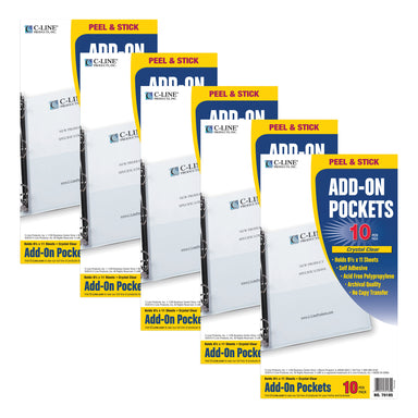 Add-On Filing Pocket, 8-3/4" x 5-1/8", 10 Per Pack, 5 Packs - A1 School Supplies