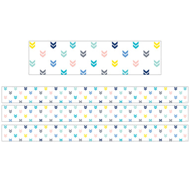 Calm & Cool Colorful Mini Chevrons EZ Border, 48 Feet Per Pack, 3 Packs - A1 School Supplies