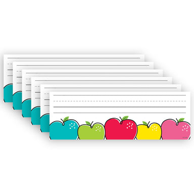 Doodle Apples Name Plates, 9-1/2" x 3-1/4", 36 Per Pack, 6 Packs - A1 School Supplies