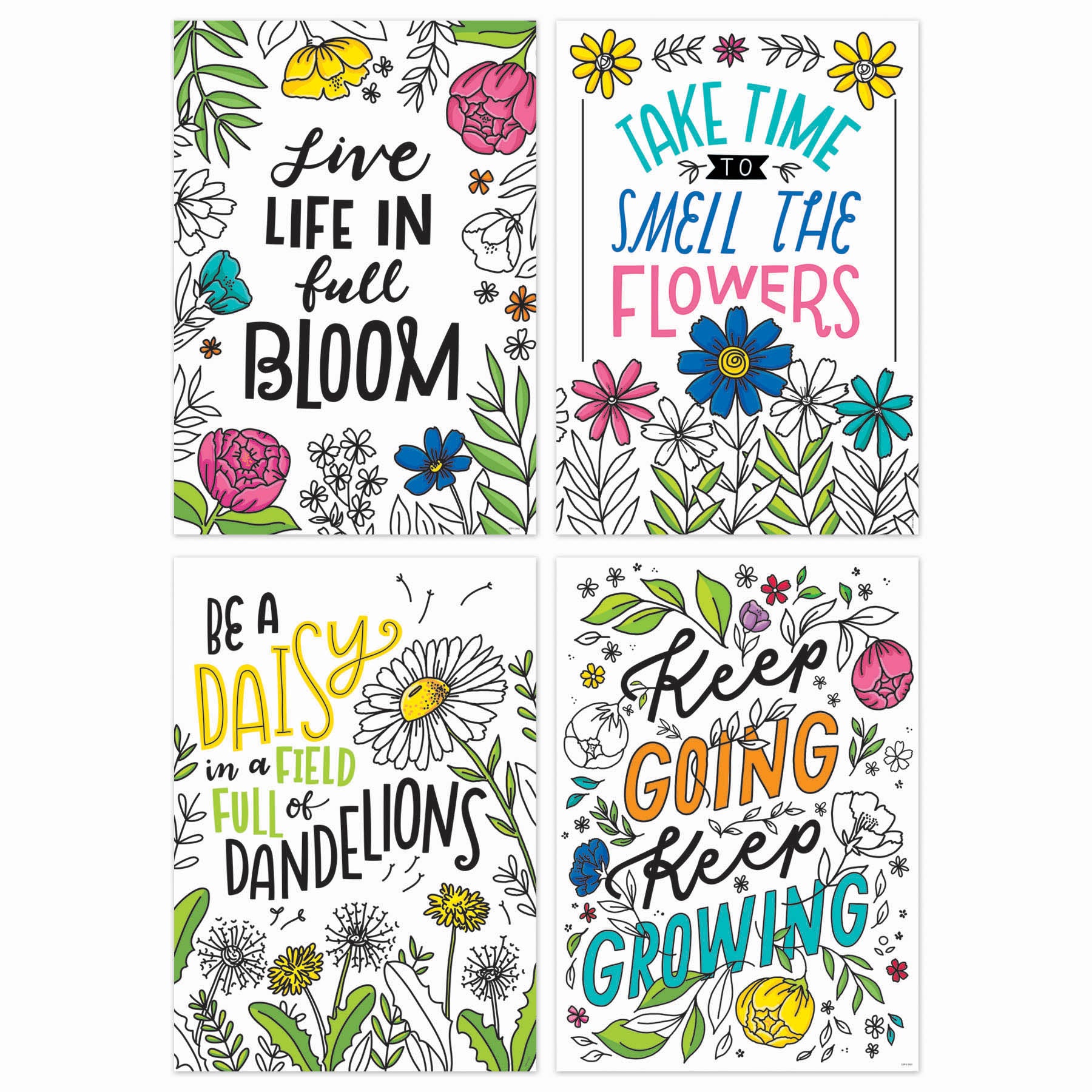 Bright Blooms Inspire U™ 4-Poster Pack - A1 School Supplies