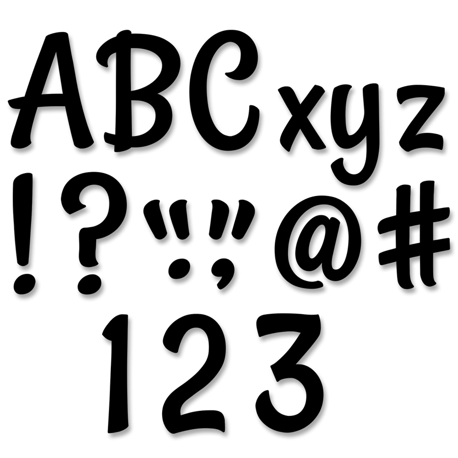 Stylish Black 4" Designer Letters, 235 Per Pack, 3 Packs - A1 School Supplies