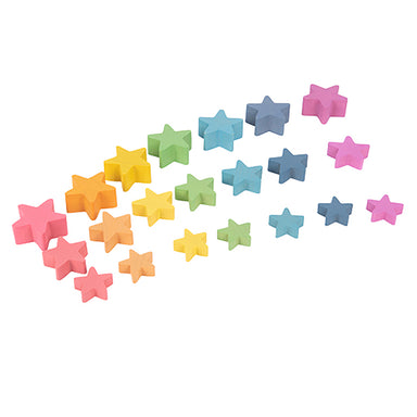 Rainbow Wooden Stars, Set of 21 - A1 School Supplies