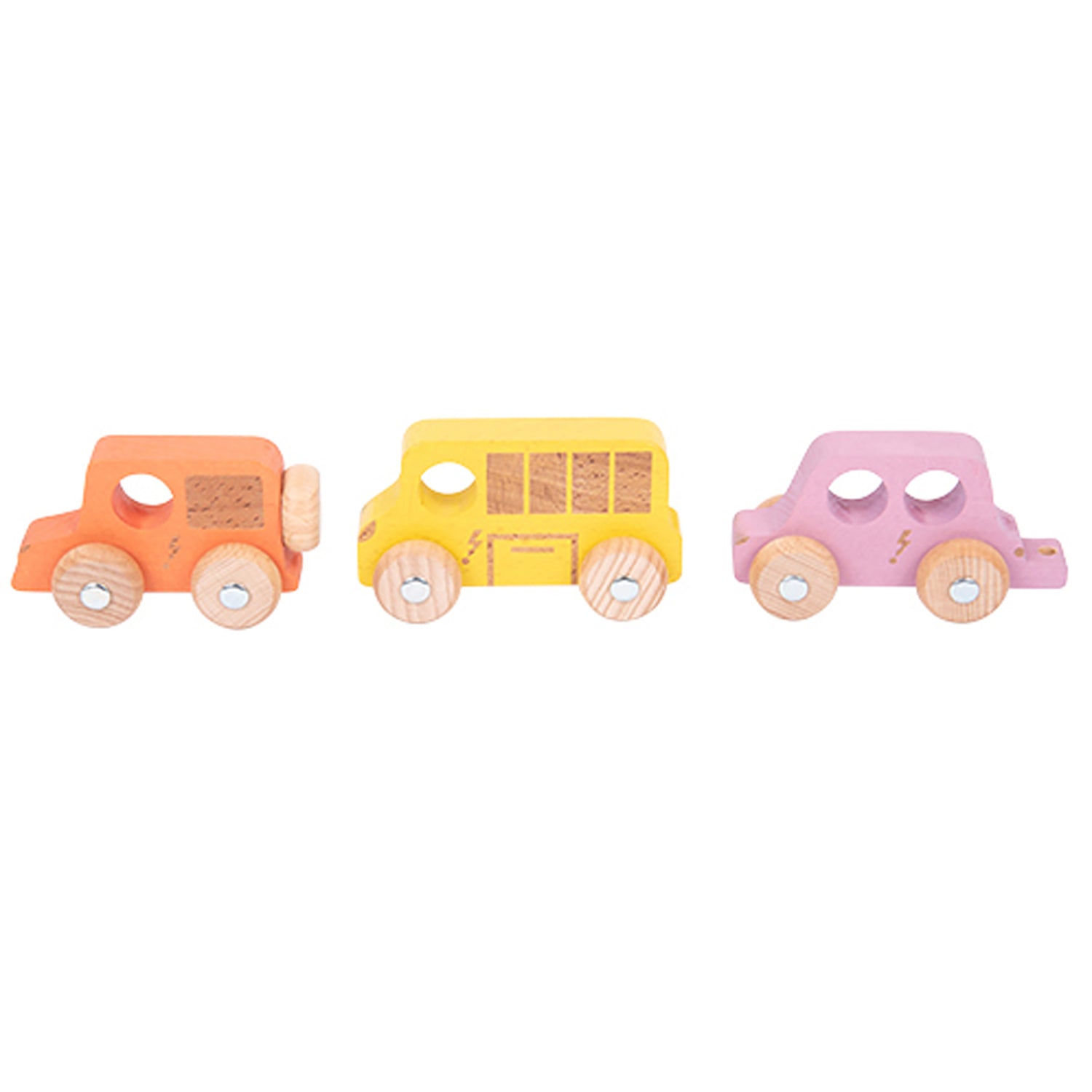 Rainbow Wooden City E-Vehicles - Set of 3 - A1 School Supplies