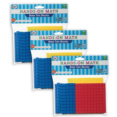 Foam Base Ten Blocks, 111 Per Pack, 3 Packs - A1 School Supplies