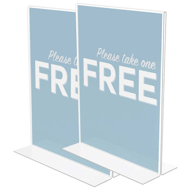 Classic Image® Stand-Up Sign Holder, Portrait, Pack of 2 - A1 School Supplies