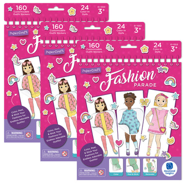 PaperCraft Fashion Parade Paper Dolls, 3 Sets - A1 School Supplies