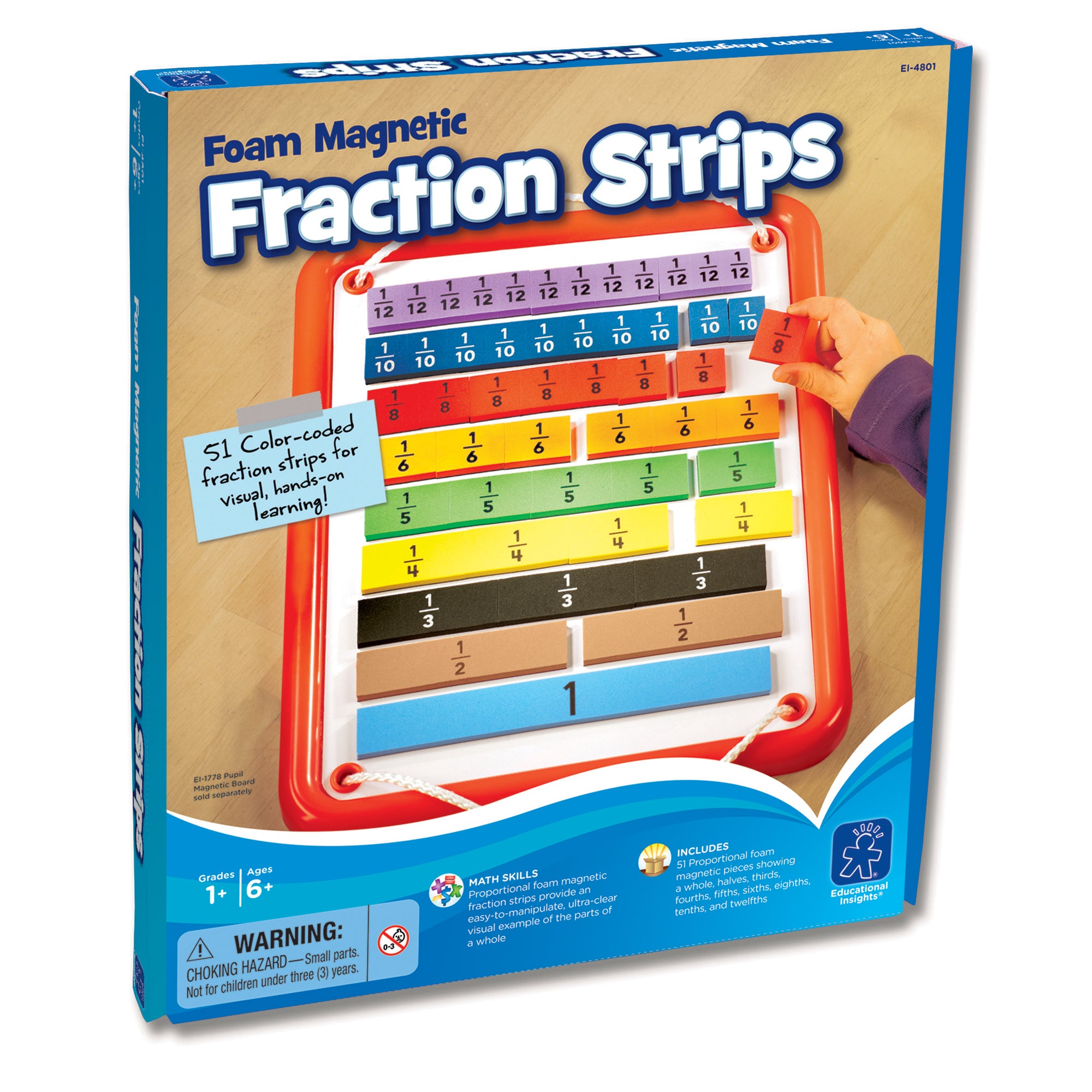Foam Magnetic Fraction Strips, 51 Pieces - A1 School Supplies