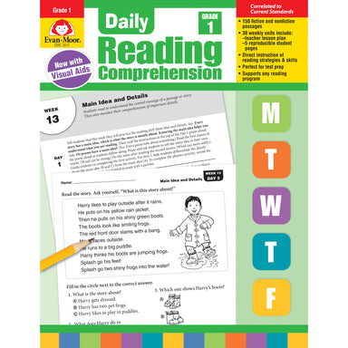 Daily Reading Comprehension, Grade 1 - A1 School Supplies