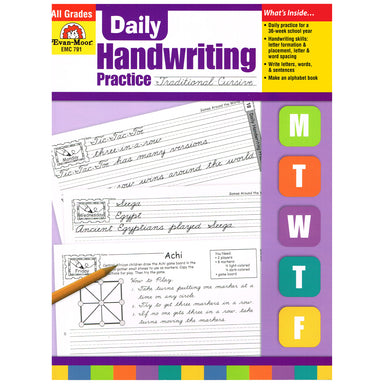 Daily Handwriting Practice Book: Traditional Cursive - A1 School Supplies