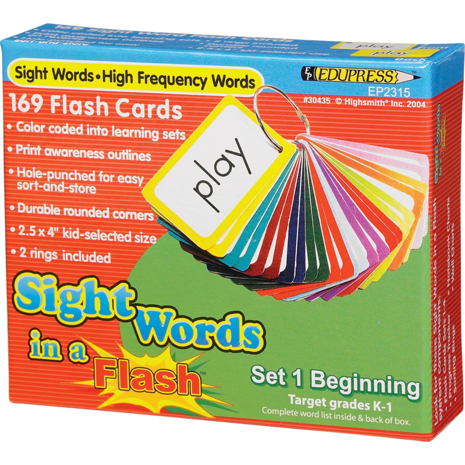 Sight Words in a Flash Learning System: Set 1, Beginning - A1 School Supplies