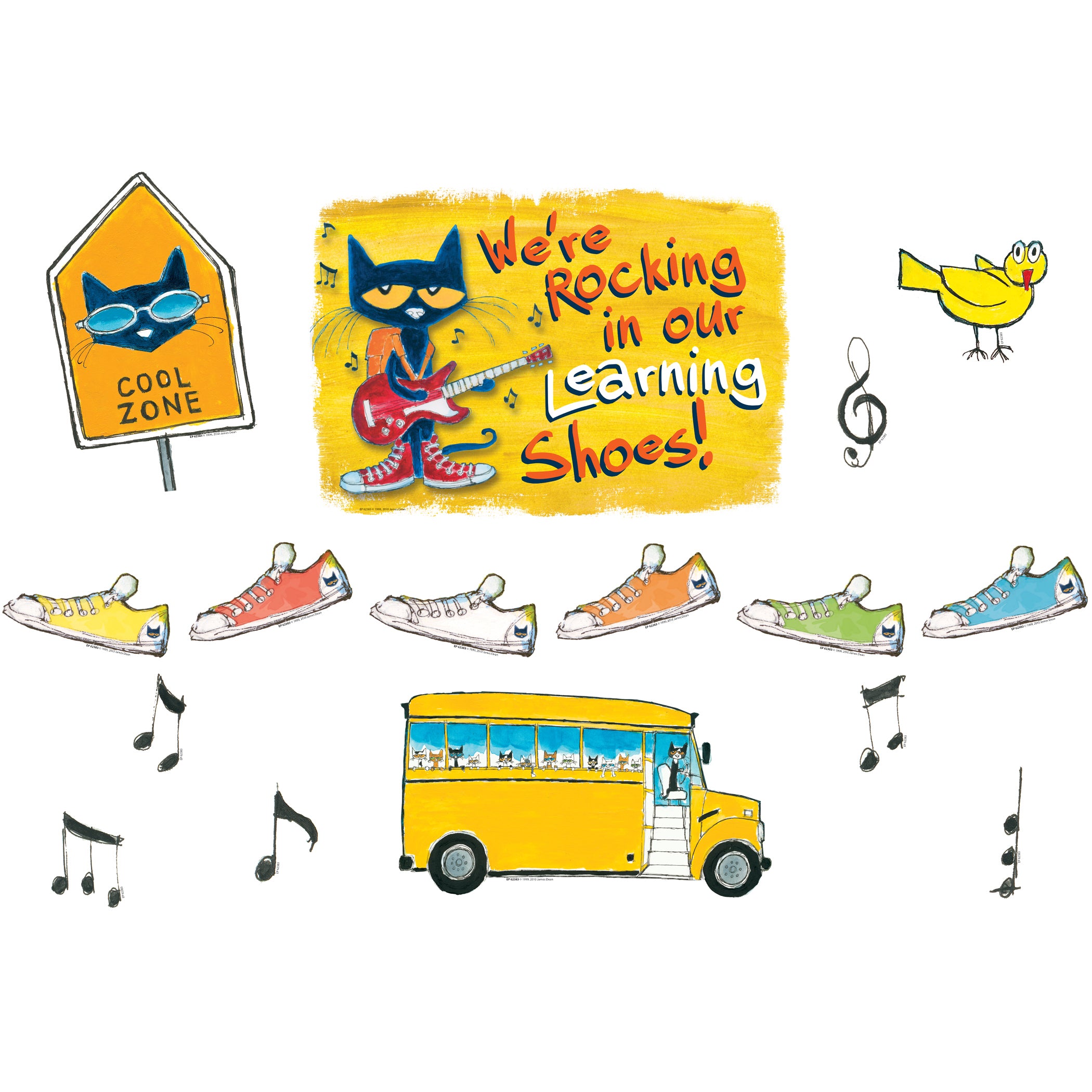 Pete the Cat We're Rocking in Our Learning Shoes Bulletin Board Set - A1 School Supplies