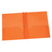 Poly Two Pocket Portfolio with Prongs, Orange, Pack of 25 - A1 School Supplies