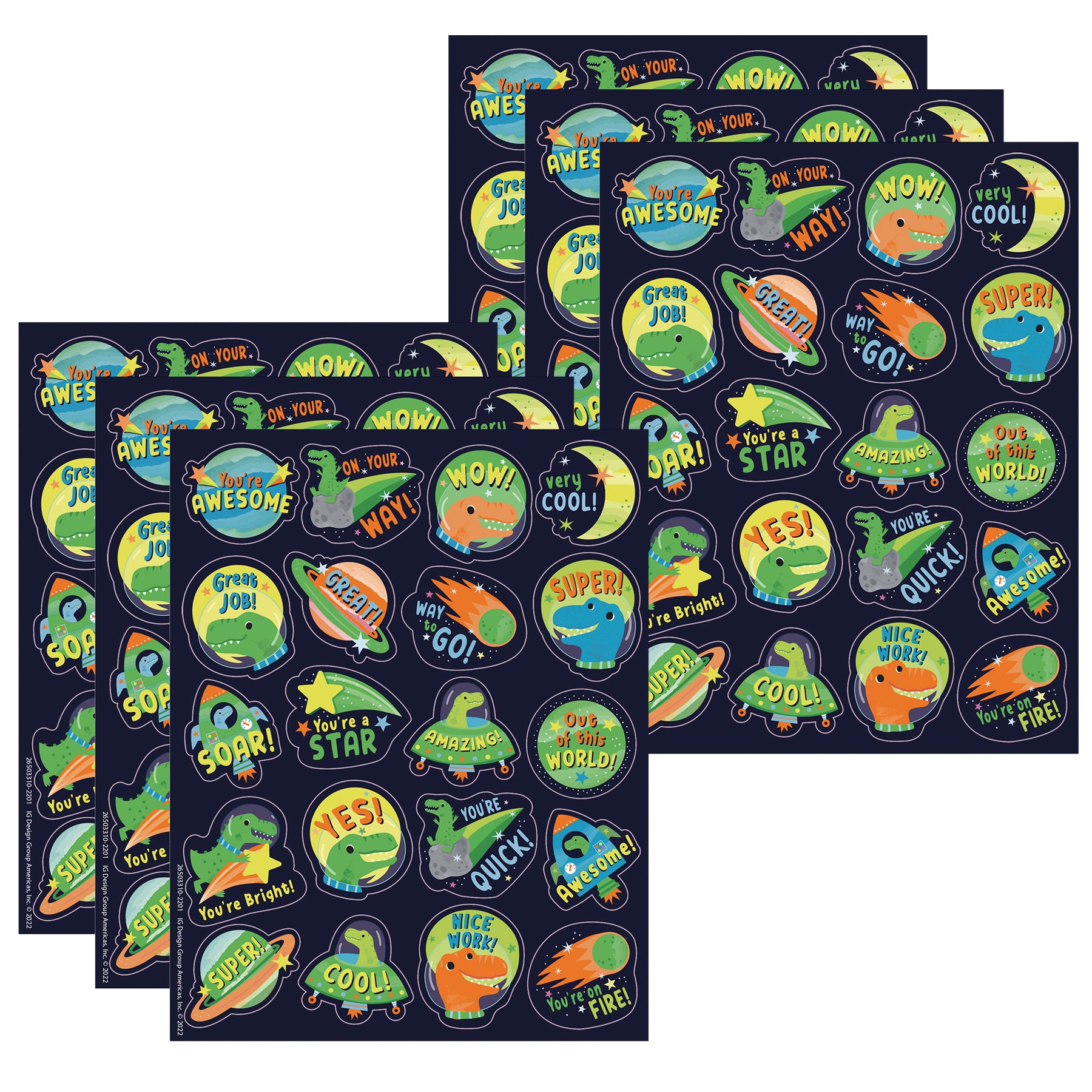 Dinosaur Dinosaur Breath Scented Stickers, 80 Per Pack, 6 Packs - A1 School Supplies