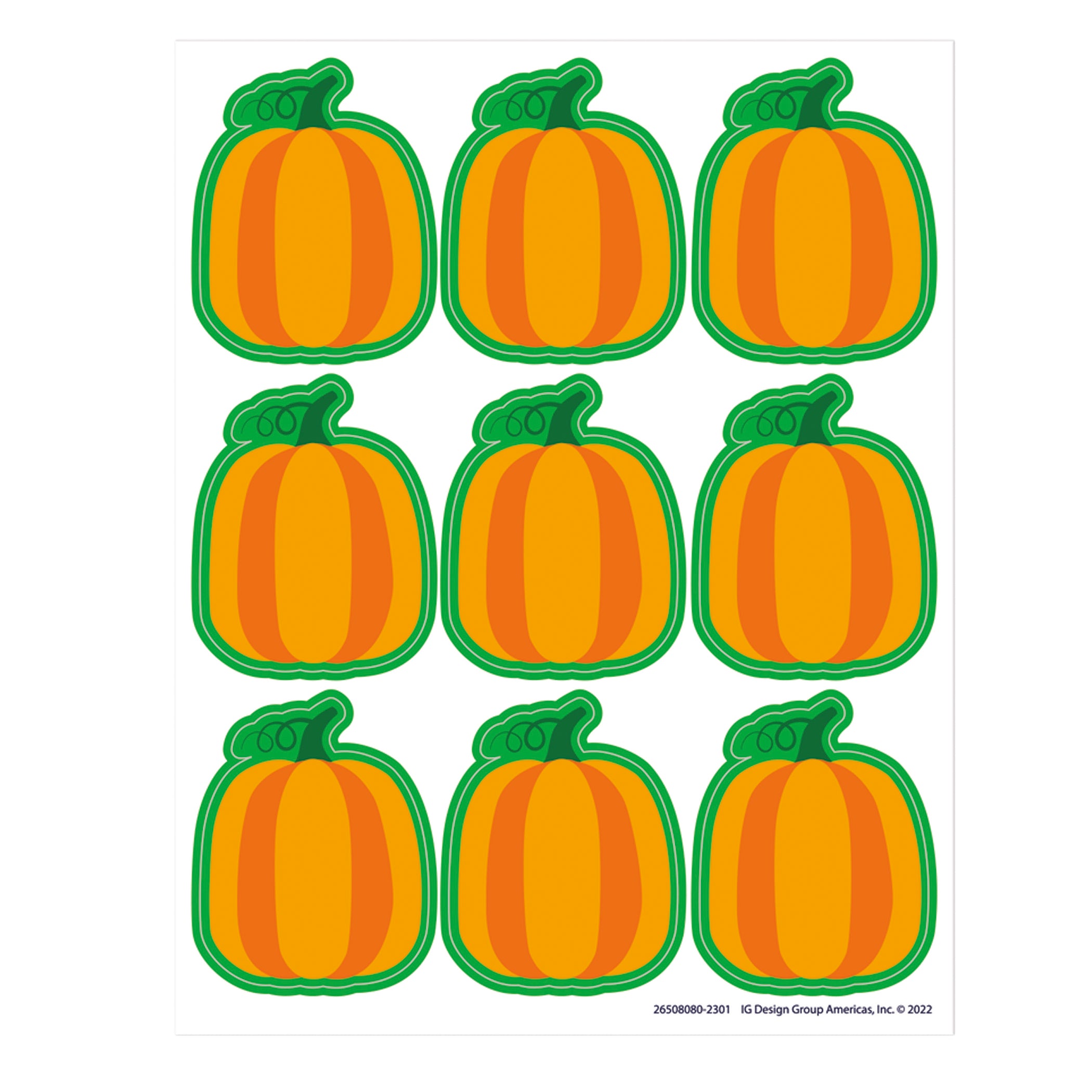 Fall Pumpkin Giant Stickers, 36 Per Pack, 12 Packs - A1 School Supplies