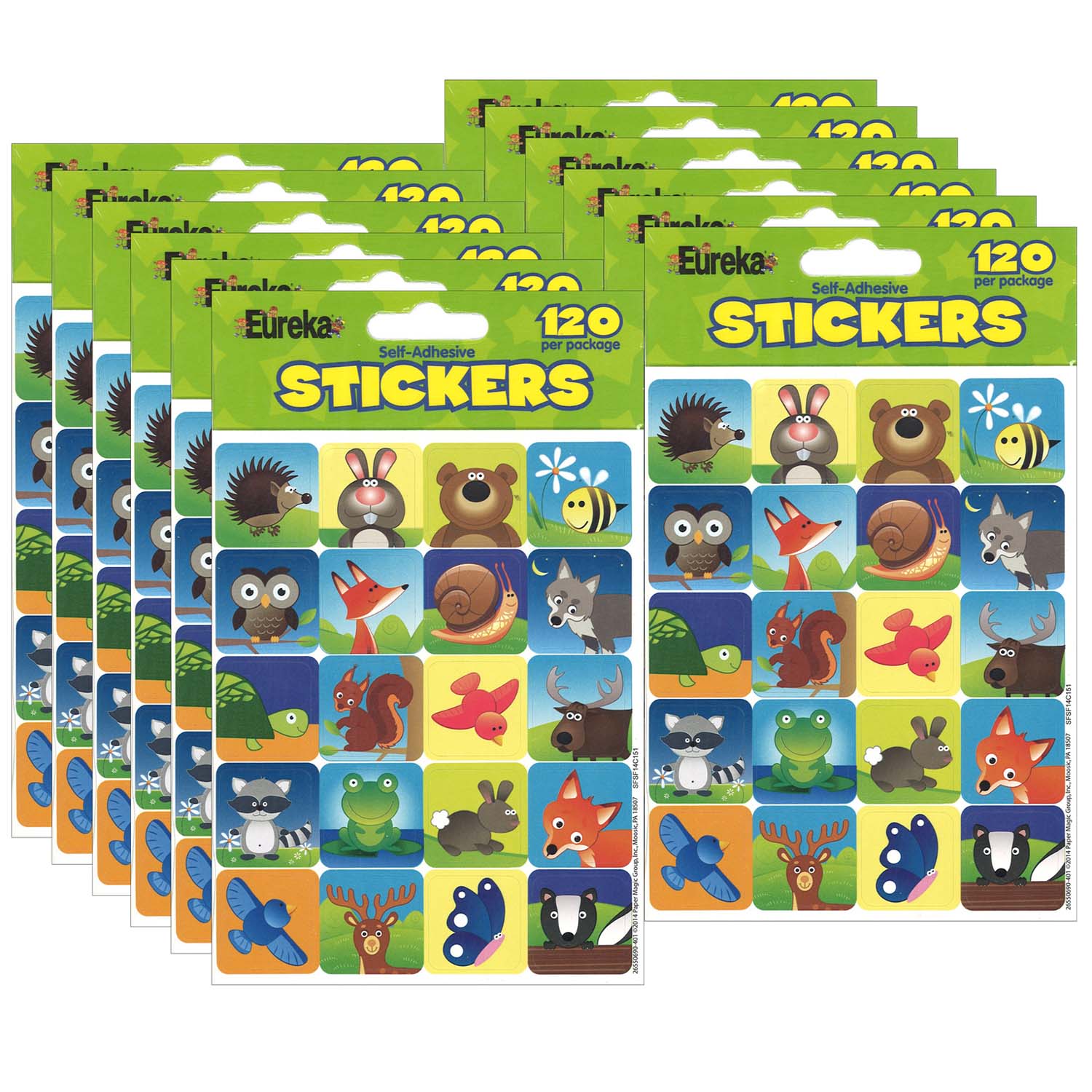 Woodland Creatures Theme Stickers, 120 Per Pack, 12 Packs - A1 School Supplies