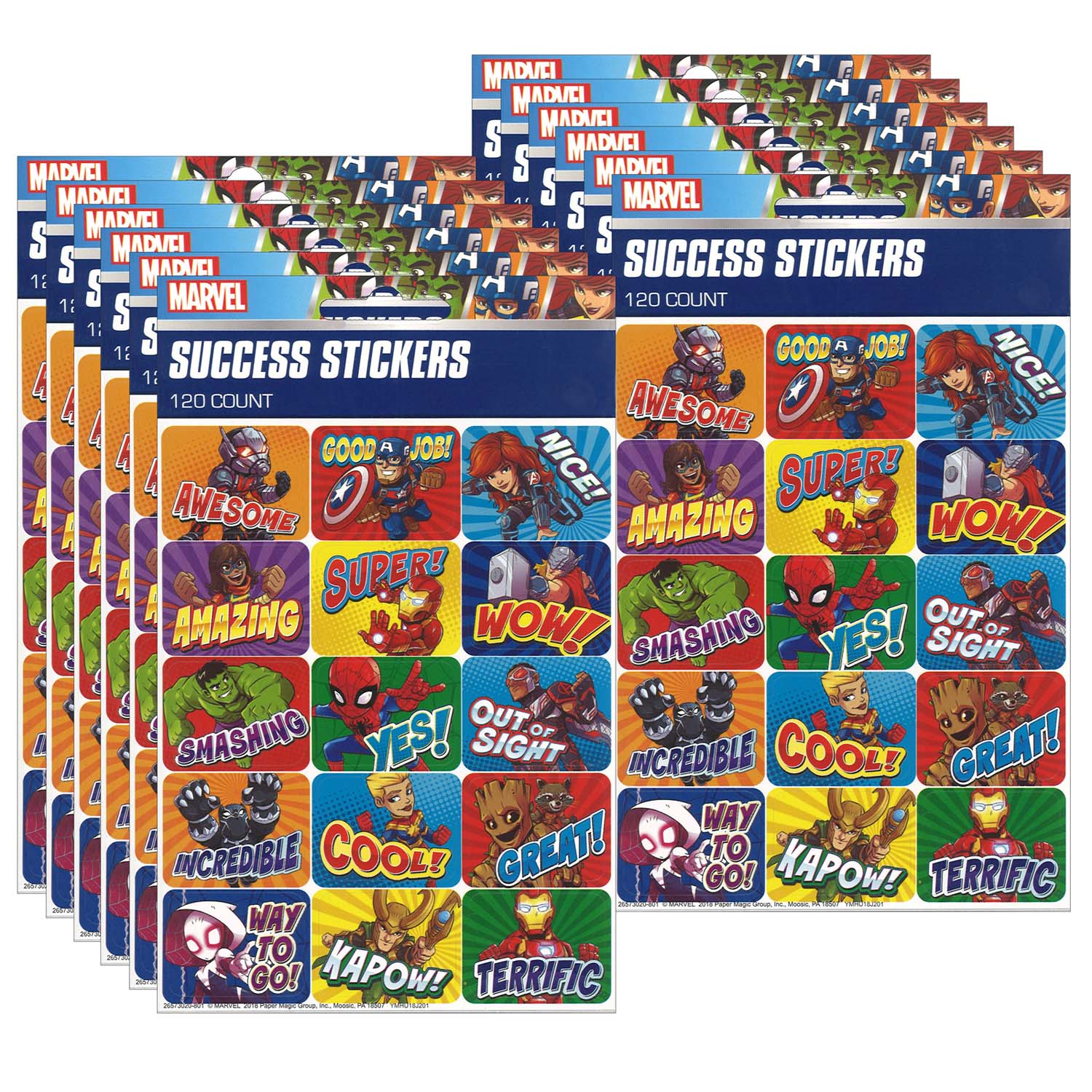 Marvel™ Super Hero Adventure Success Stickers, 120 Per Pack, 12 Packs - A1 School Supplies