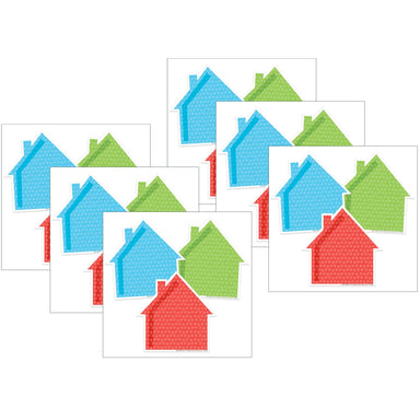 A Teachable Town Assorted Houses Paper Cut-Outs, 36 Per Pack, 6 Packs - A1 School Supplies