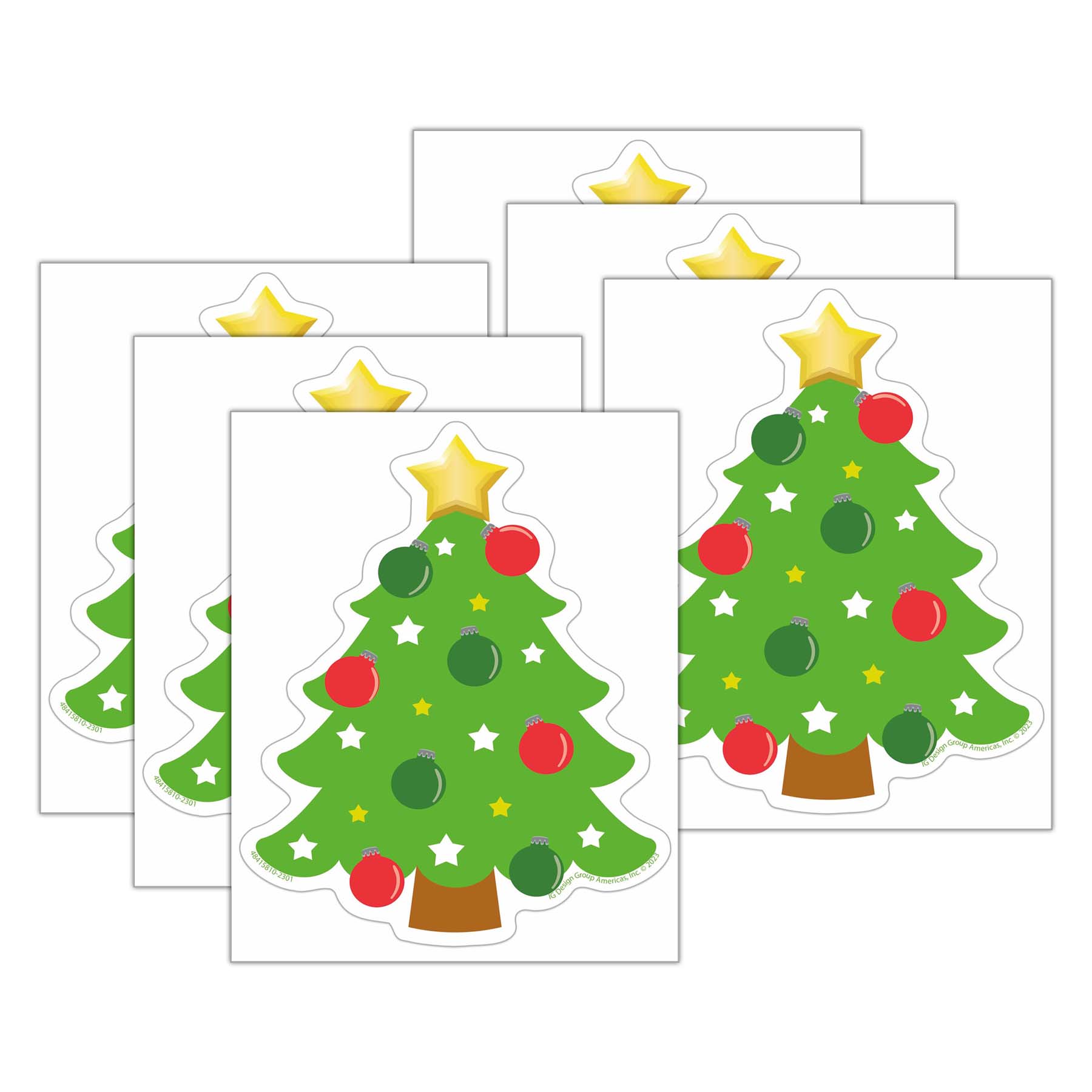 Christmas Trees Paper Cut-Outs, 36 Per Pack, 6 Packs