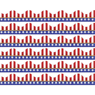 American Flags Electoral Deco Trim®, 37 Feet Per Pack, 6 Packs - A1 School Supplies