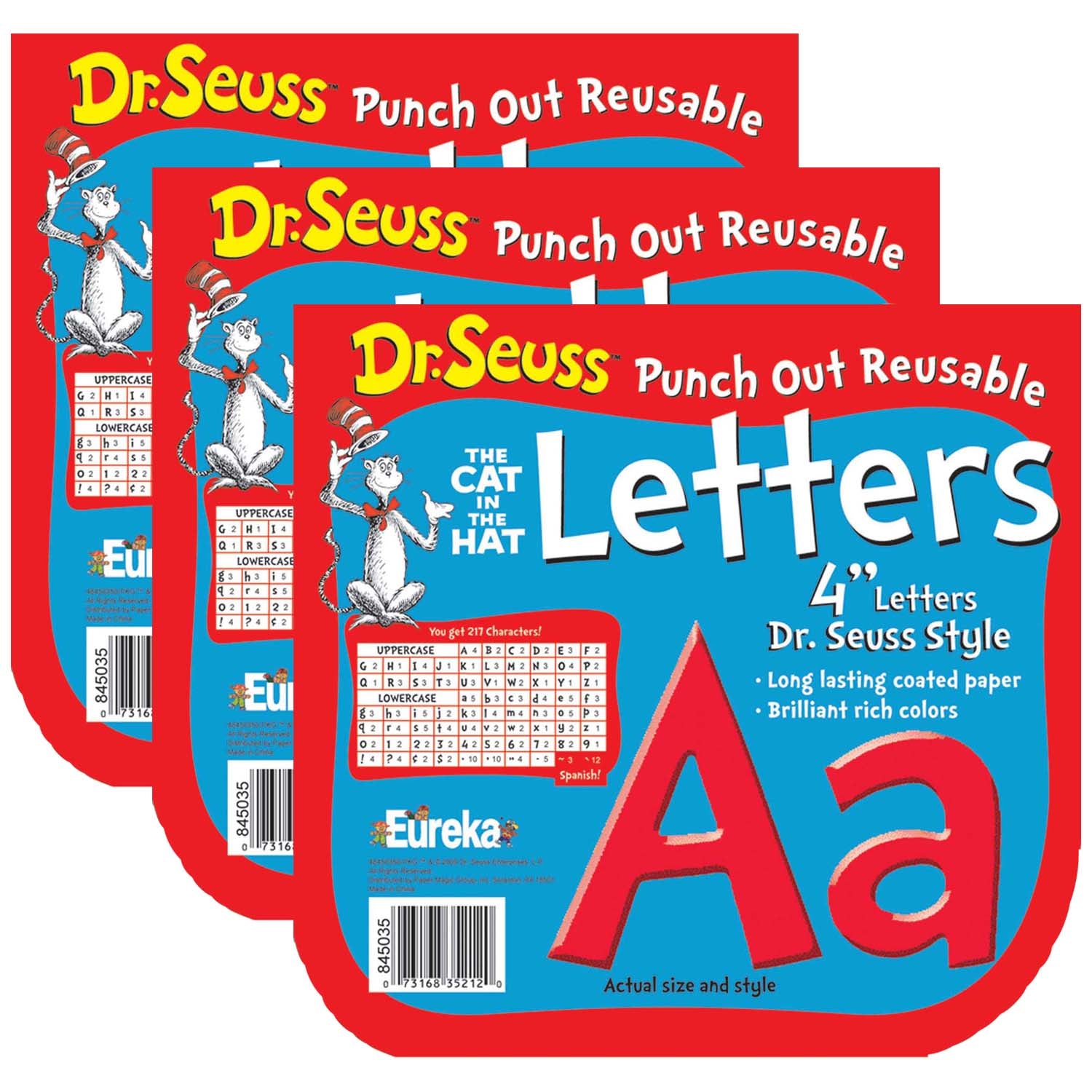 Dr. Seuss™ Red Deco 4" Letters, 217 Per Pack, 3 Packs - A1 School Supplies