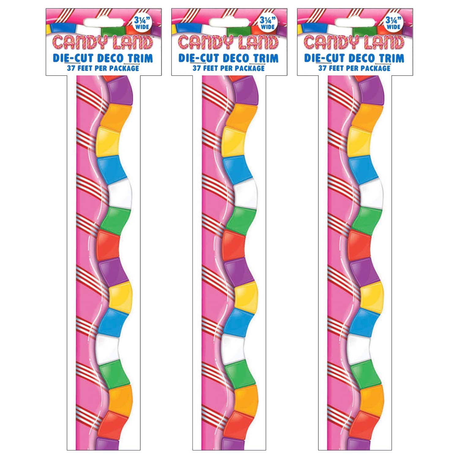 Candy Land™ Dimensional Look Extra Wide Die Cut Deco Trim®, 37 Feet Per Pack, 3 Packs - A1 School Supplies