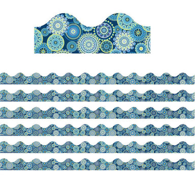 Blue Harmony Mandala Scalloped Deco Trim®, 37 Feet Per Pack, 6 Packs - A1 School Supplies