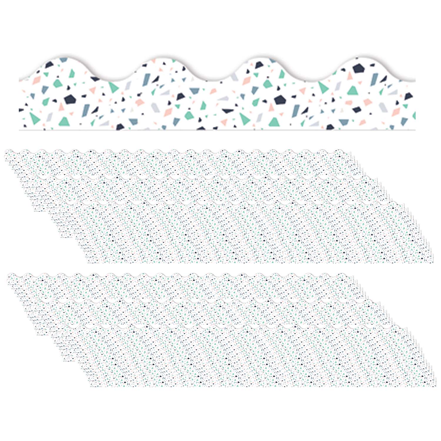 Simply Sassy White Terrazzo Deco Trim®, 37 Feet Per Pack, 6 Packs - A1 School Supplies