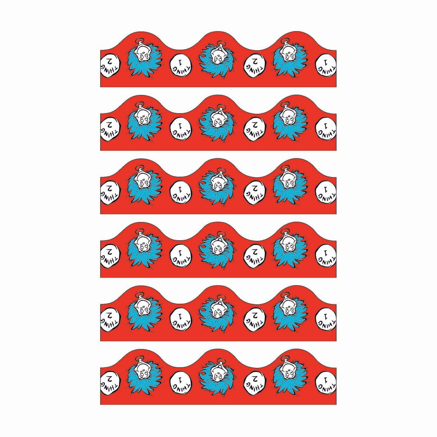 Dr. Seuss™ Thing 1 & 2 Deco Trim®, 37 Feet Per Pack, 6 Packs - A1 School Supplies