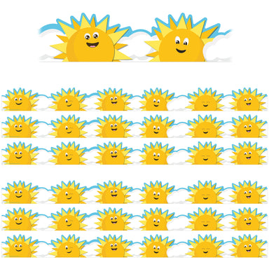 Growth Mindset Sun & Clouds Deco Trim® Extra Wide Die-Cut, 37 Feet Per Pack, 6 Packs - A1 School Supplies