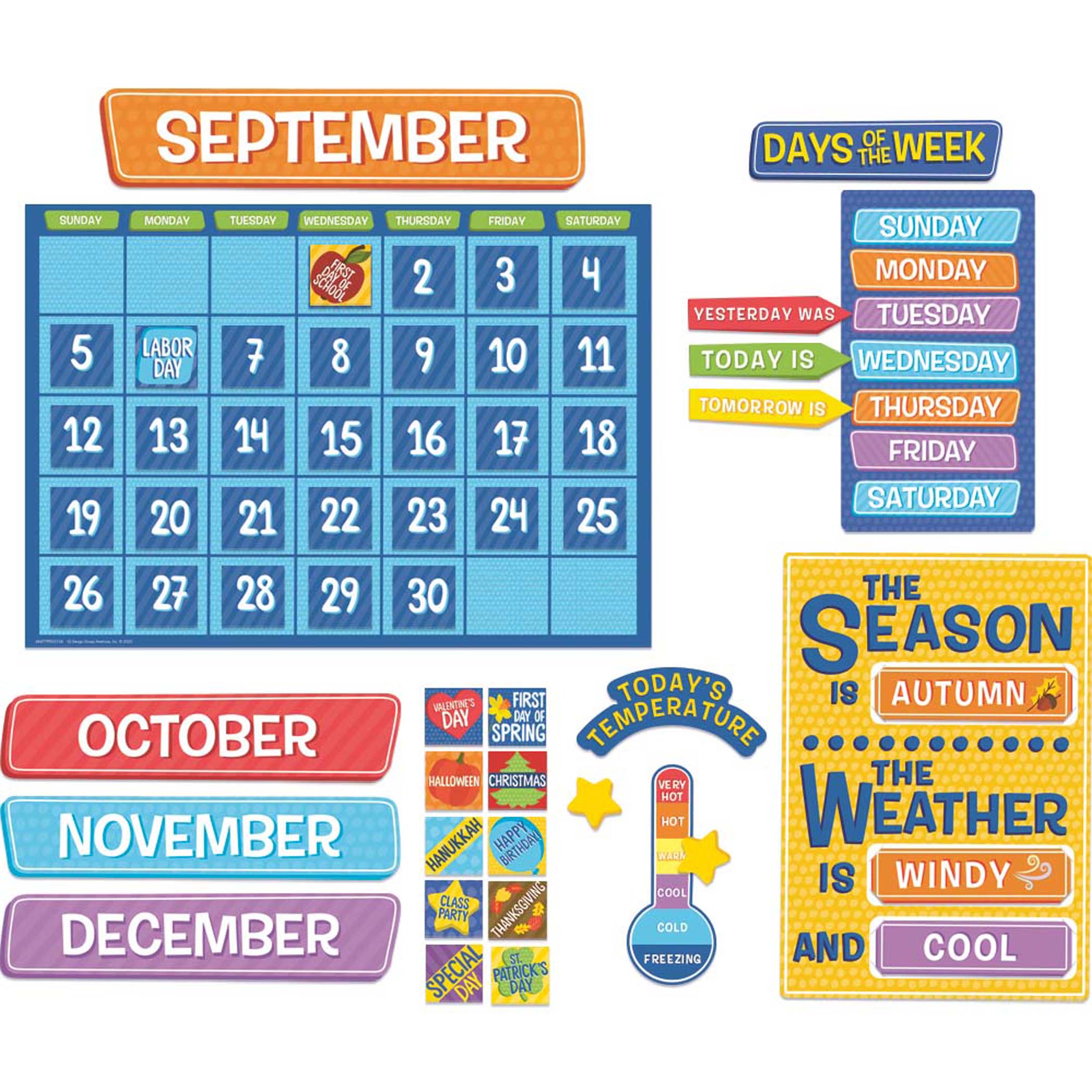 A Teachable Town Calendar Bulletin Board Set - A1 School Supplies