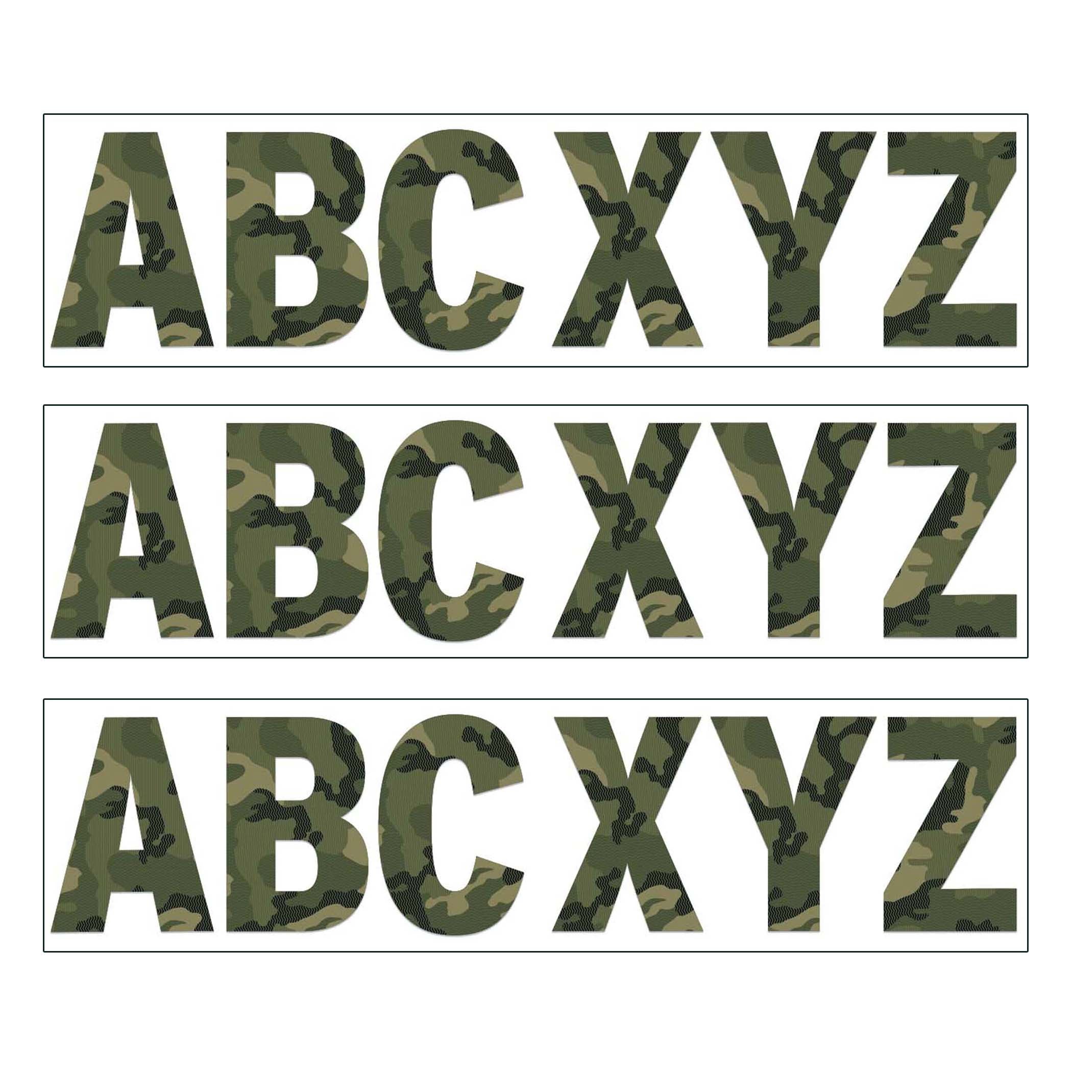 Classic Camo 7" Deco Letters, 129 Per Pack, 3 Packs - A1 School Supplies