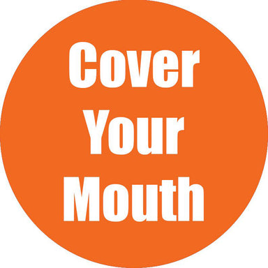 Cover Your Mouth Anti-Slip Floor Sticker, Orange, 11", Pack of 5 - A1 School Supplies