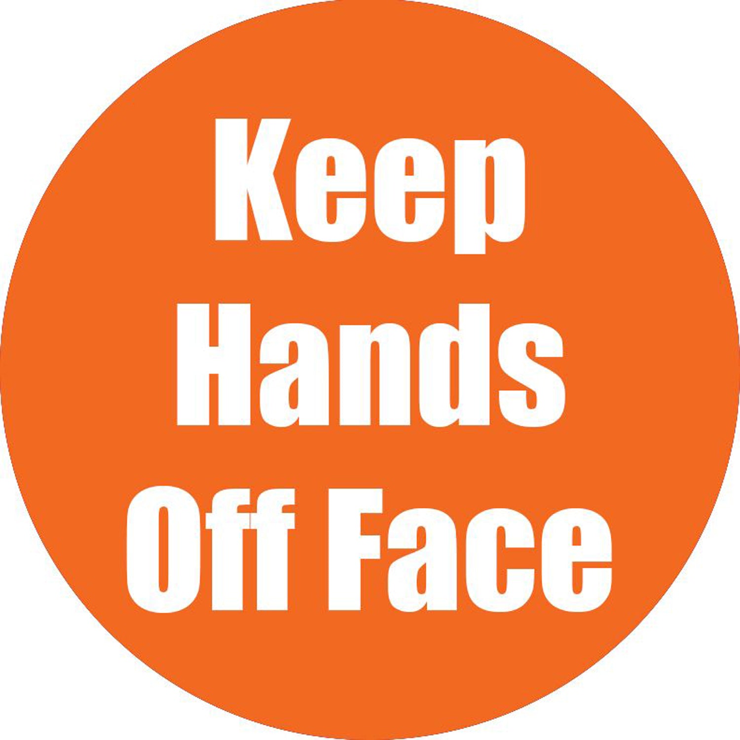 Keep Hands Off Face Anti-Slip Floor Sticker, Orange, 11", Pack of 5 - A1 School Supplies