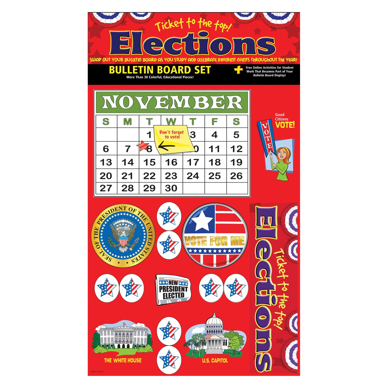 Ticket to the Top - Presidential Elections Bulletin Board Set - A1 School Supplies