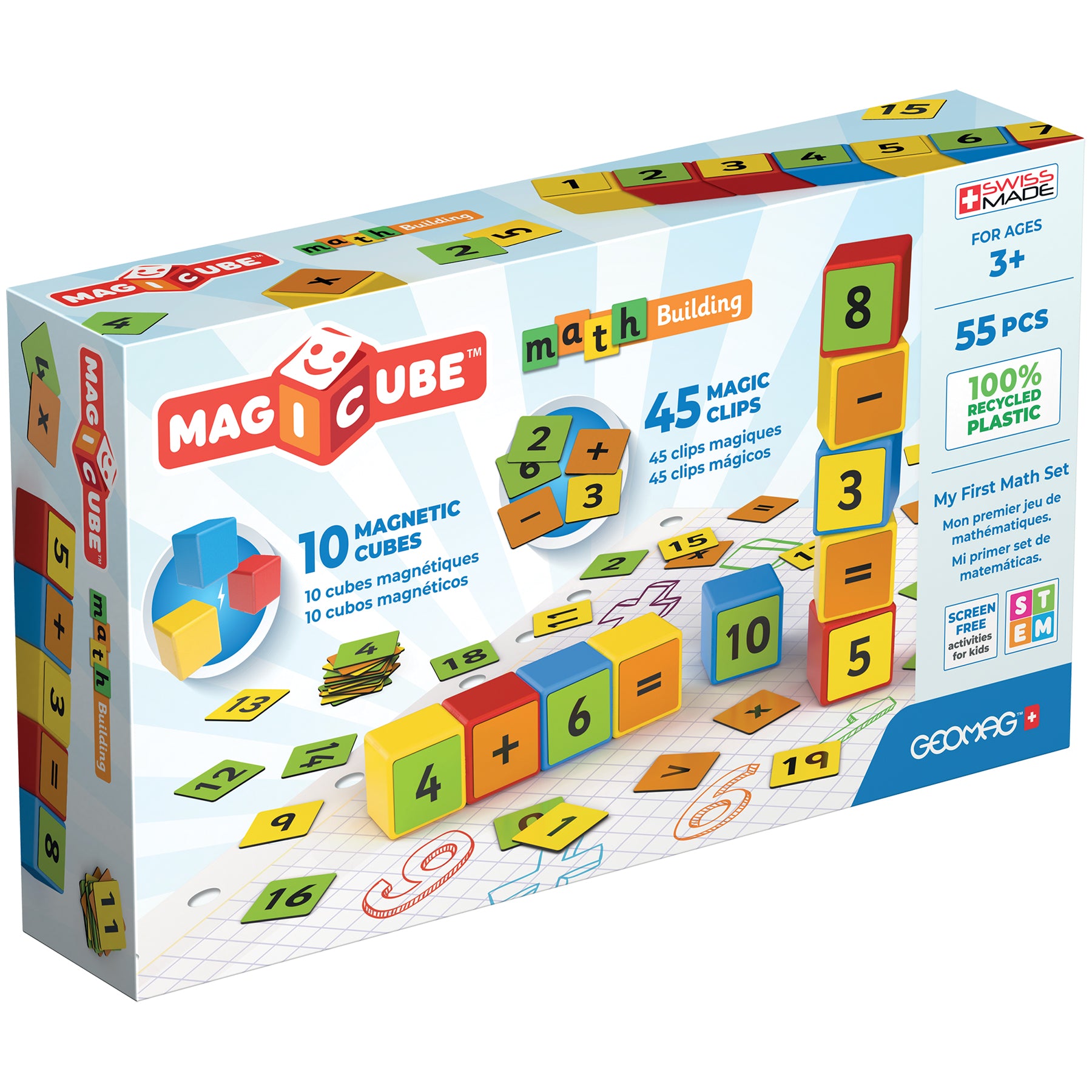 Magicube™ Math Building Set, Recycled, 55 Pieces - A1 School Supplies