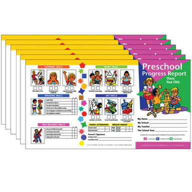 Preschool Progress Report, Three Year Olds, 10 Per Pack, 6 Packs - A1 School Supplies