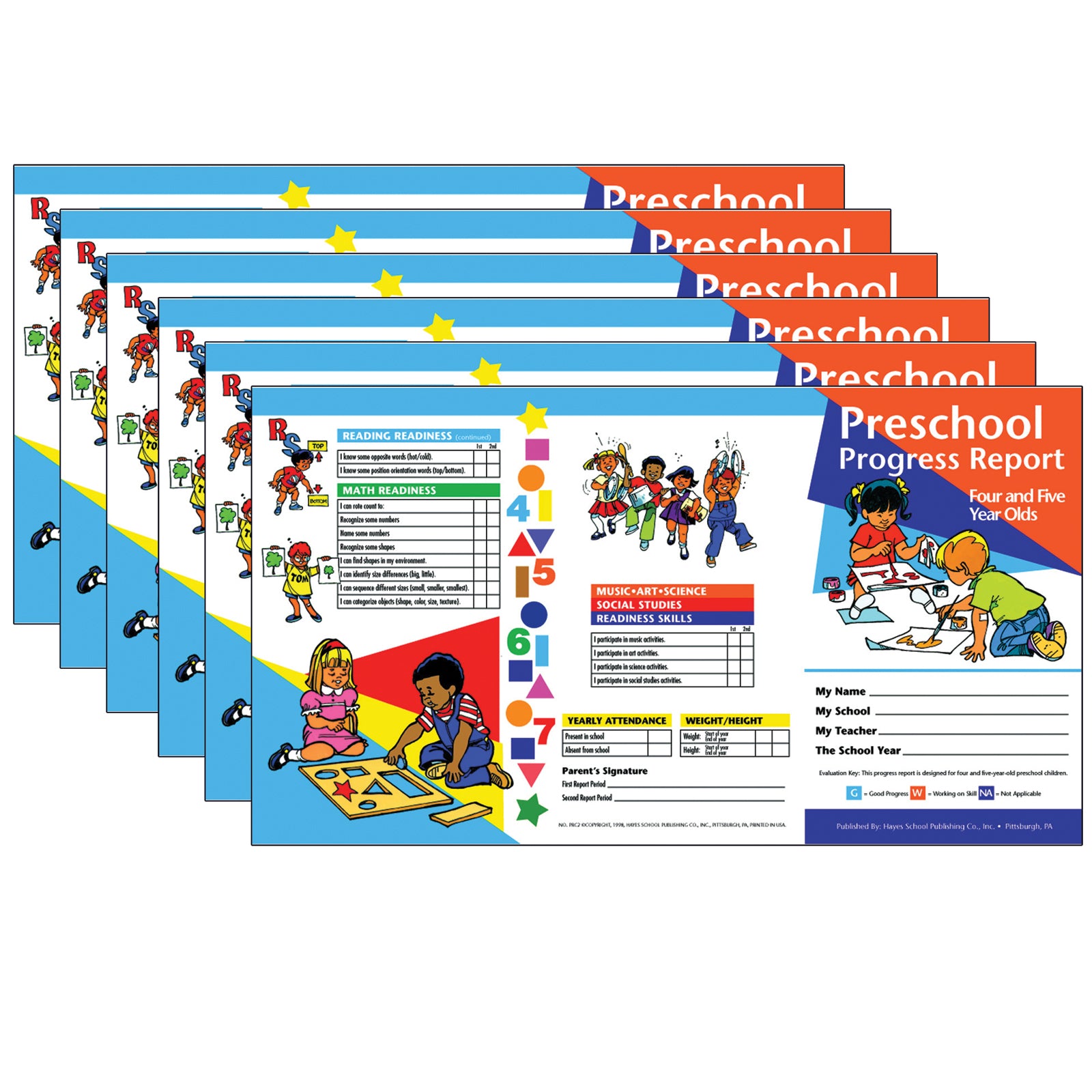 Preschool Progress Report, Ages 4-5, 10 Per Pack, 6 Packs - A1 School Supplies