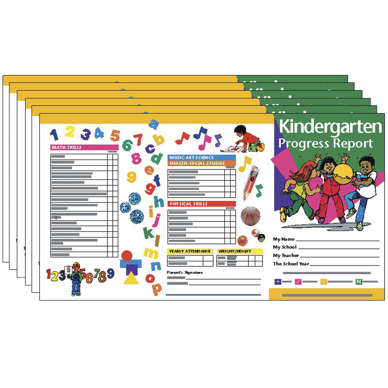 Kindergarten Progress Report, 10 Per Pack, 6 Packs - A1 School Supplies