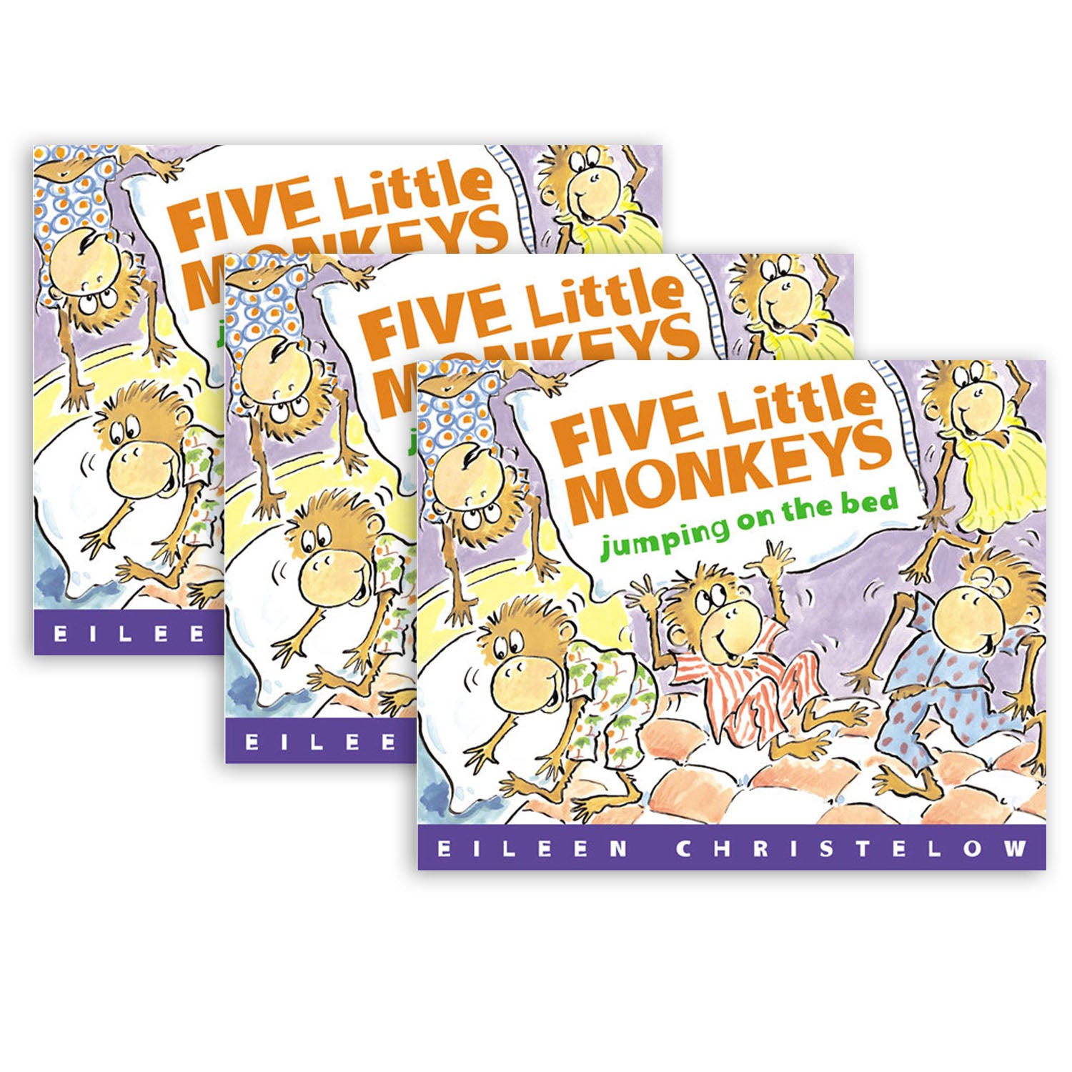 Five Little Monkeys Jumping on the Bed Book, Pack of 3 - A1 School Supplies