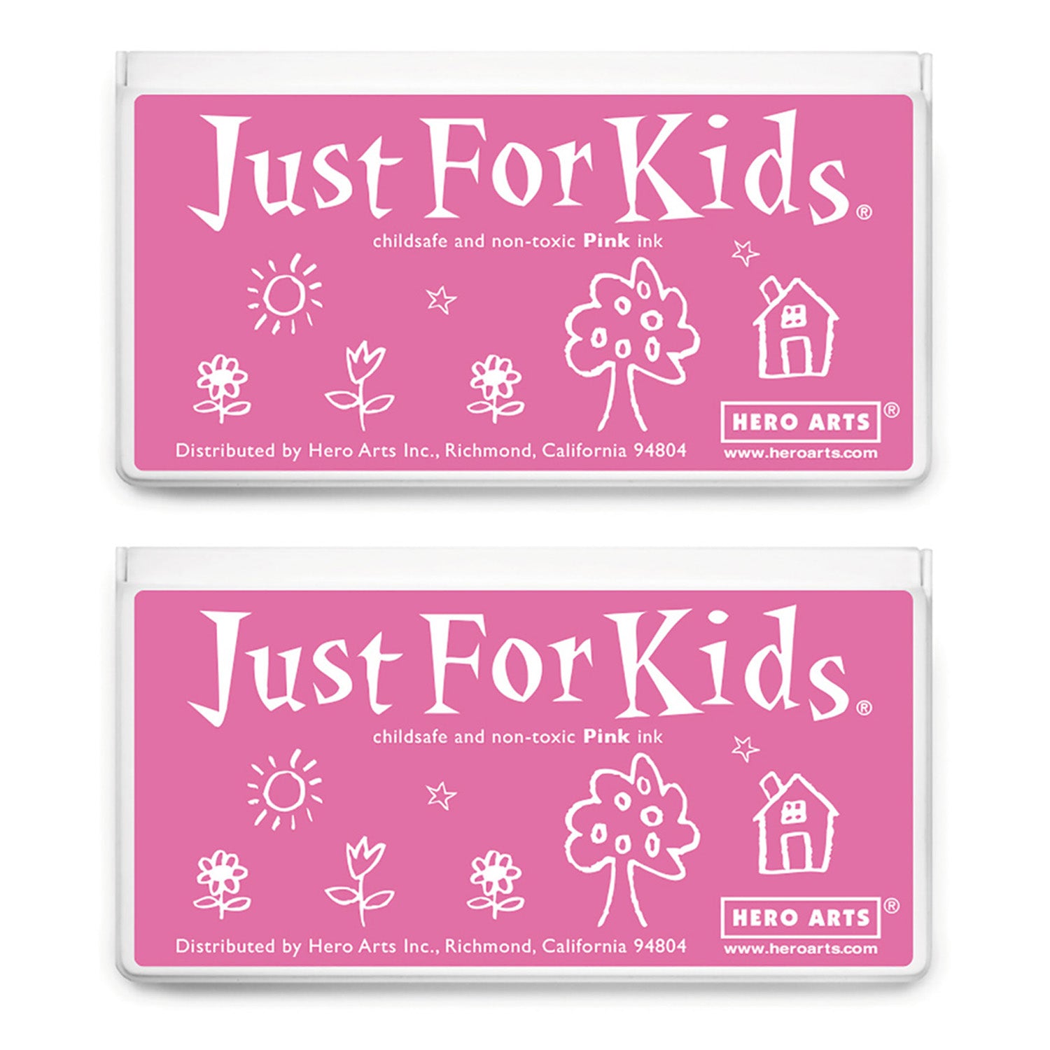 Jumbo Just for Kids Stamp Pad, Pink, Pack of 2 - A1 School Supplies